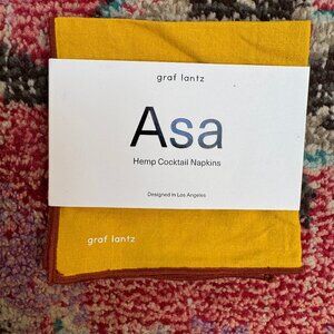 Asa Hemp Cocktail Napkin 4 Pack Dijon (3 packs, 12 total napkins)